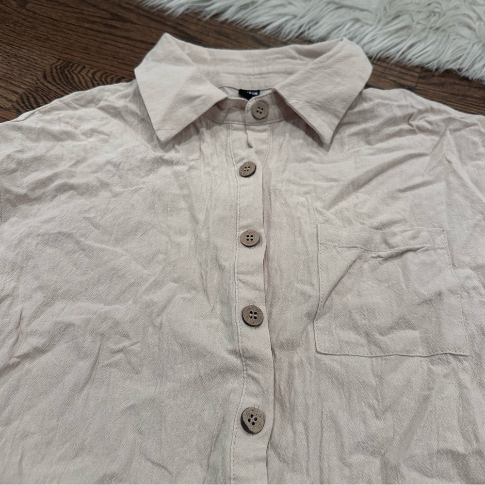Shein Linen Tan Short Set - Picture 4 of 5